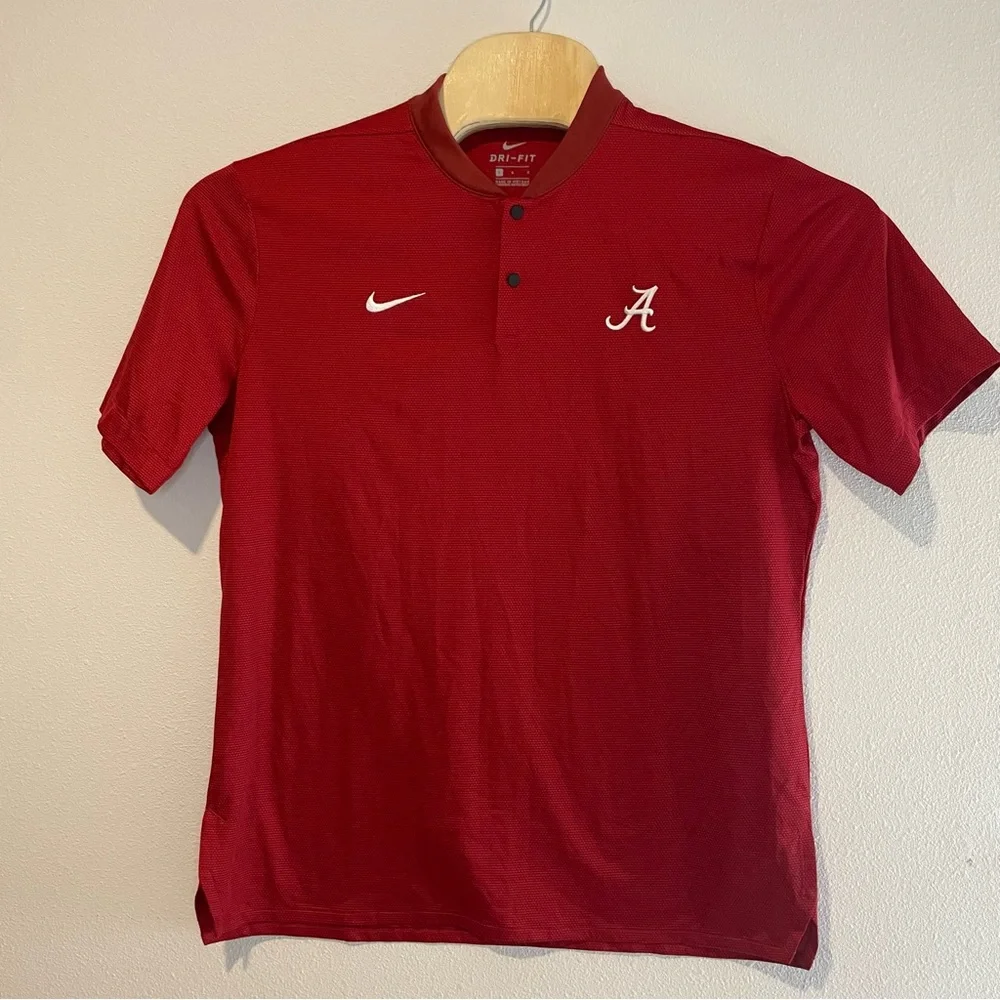 Nike Dri Fit Alabama Crimson Tide Authentic Elite Blade Short Sleeve Polo L